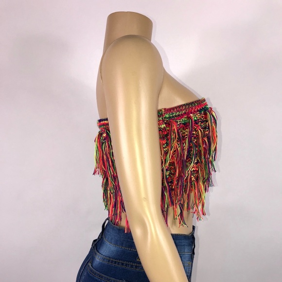 Fringe Crochet Strapless Top - Picture 3 of 3